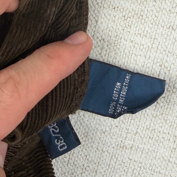 Vintage Polo Ralph Lauren Mens Corduroy Pants 32x30 Brown Flared Cotton Trousers - Picture 4 of 14